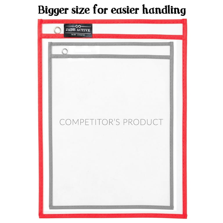 Dry Erase Pockets Sheet Protectors - Reusable + Oversized - Size 10 X 13  Inches - 30 Plastic Sleeves - Mixed Colors - Ideal to use at School or at  Work 