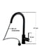 thumbnail image 3 of Llave Monomando Fregadero O Tarja Cocina Retráctil Rubinett Laton Solido Negro Mate Pre Lavado, 3 of 4