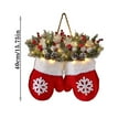 thumbnail image 2 of Twinkling Christmas Mitten Wreath - with 120 LED Lights & 10H Auto Timer, Christmas Lighted Werath,  with Faux Pine Branches, Berries & Pinecones, Christmas Decorations - 1Pc, 2 of 9