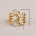thumbnail image 2 of 1.00 CTW Natural Diamond Polki Multi Band Women's Mother's Day Gift Ring 925 Sterling Silver Gold Plated, 2 of 5
