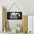 thumbnail image 3 of Funny Farmhouse Style Wood Sign Pot Head Coffee Coffee Coffee Pot Head Coffee Home Hanging Wall Decor Front Porch Bathroom Wooden Sign 6X12 Inch, 3 of 7