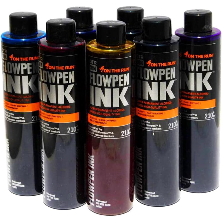 On The Run OTR.984 Flowpen Ink - Blazing Red, Permanent Alcohol-Based Ink For Markers & Art