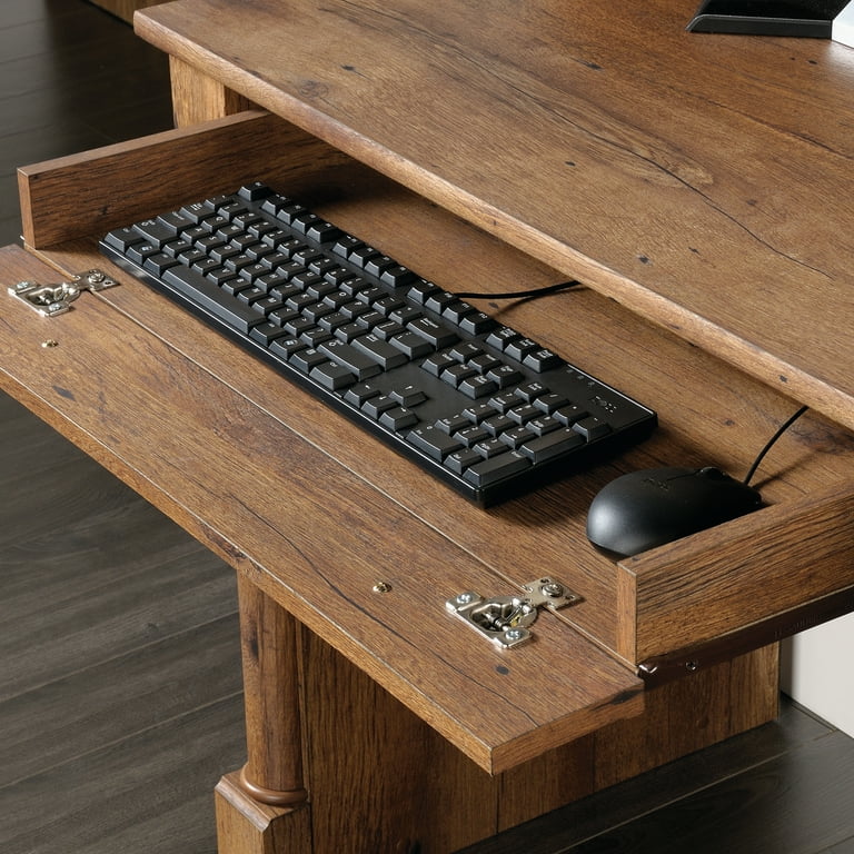 Sauder Palladia Computer Desk with Hutch Vintage Oak Finish