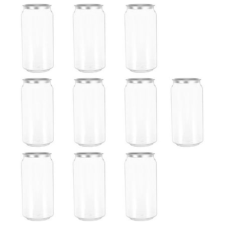 PartyKindom Clear Pet Beverage Bottles with Aluminum Caps for Storage 20Pcs