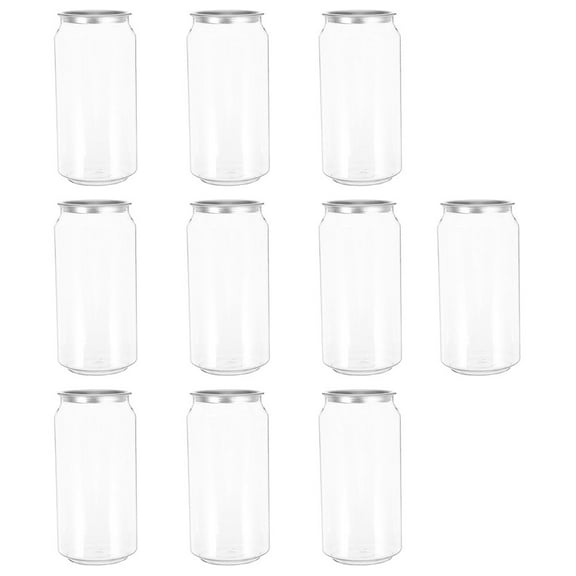 PartyKindom Clear Pet Beverage Bottles with Aluminum Caps for Storage 20Pcs