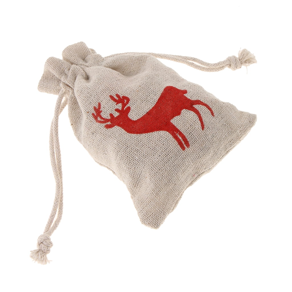 Pack of 10pcs Cotton Deer Jewelry Gift Pouch Bag Favors 9 x 13cm 