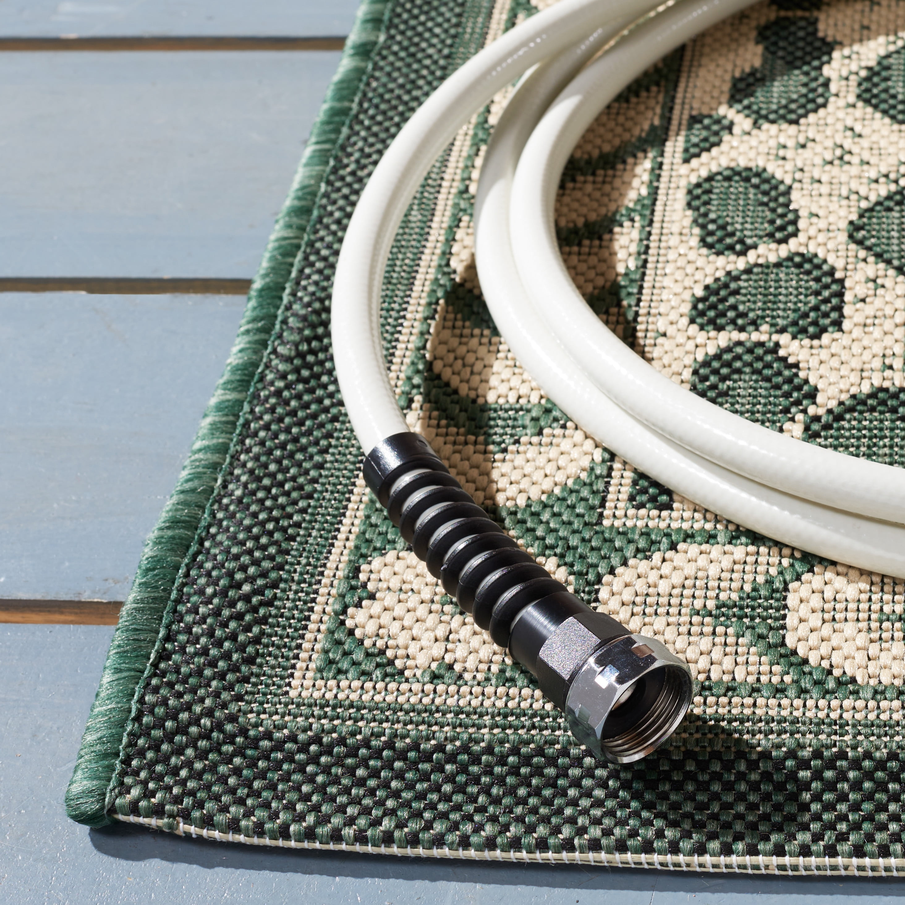 Safavieh Courtyard Candace Spotted Indoor/Outdoor Area Rug, Dark Green/Ivory, 8' x 10'