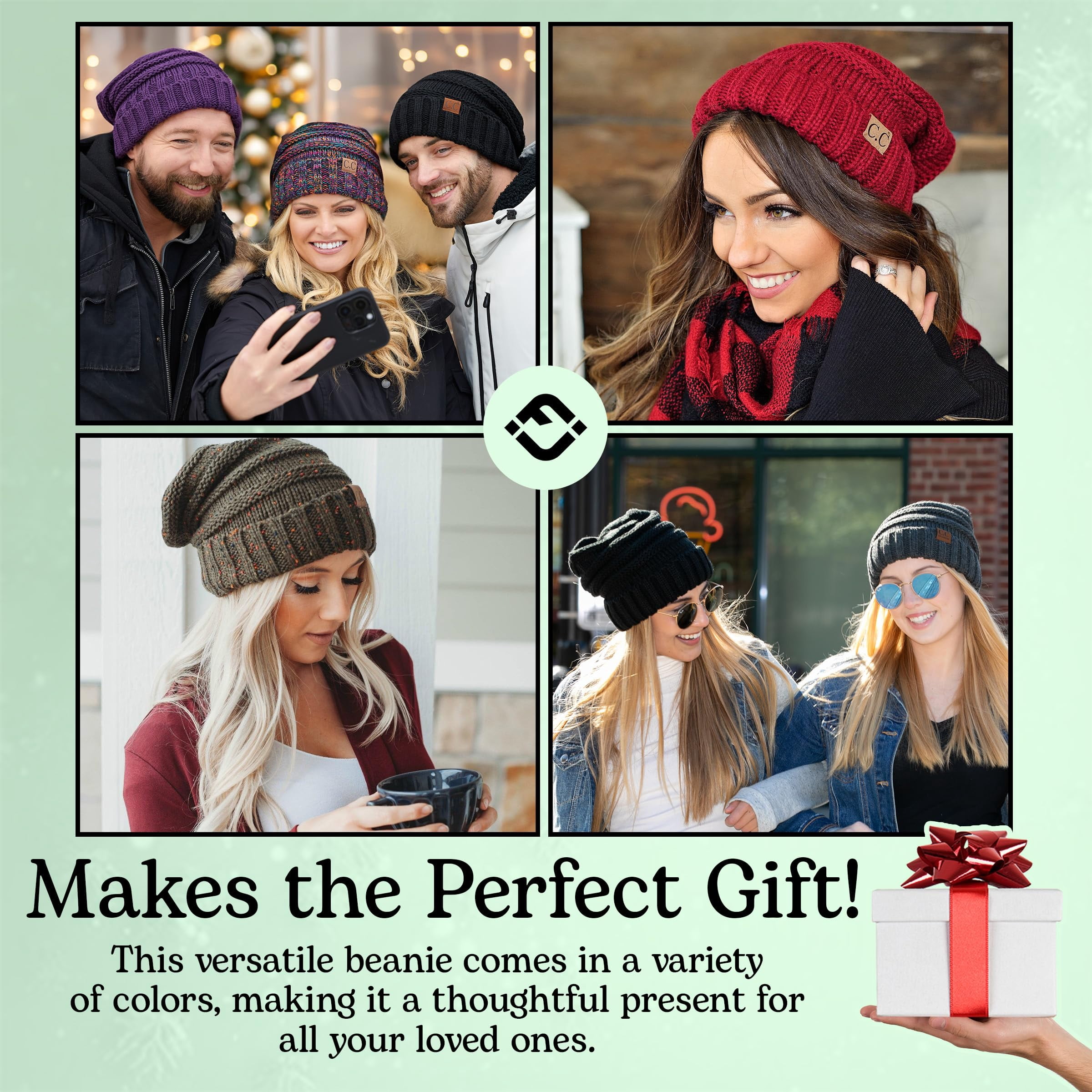 Funky Junque Slouchy Beanie for Women – Warm Winter Hat, Soft Chunky Cable Knit Oversized Slouch Beanies for Cold Weather, Cozy Stylish Fashion Hats - Ivory