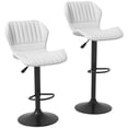 thumbnail image 1 of HOMCOM Bar Stools Set of 2, PU Leather Adjustable Swivel Barstools, 1 of 10