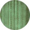 thumbnail image 1 of Ahgly Company Indoor Round Oriental Turquoise Blue Modern Area Rugs, 3' Round, 1 of 4