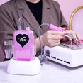 thumbnail image 4 of Electric Nail File Machine, Nail Drill Electric File 0-35000RPM Multifunctional Non Slip Grip Rechargeable  for Shops Gradient Gold,Gradient Blue,Gradient violet,Electroplated, 4 of 7