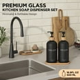 thumbnail image 2 of Hand and Dish Soap Dispenser Set,16oz Glass Bottles with Printed Labels, Bamboo Tray & Pump,Countertop Soap Dispensers for Kitchen,Luxury, Minimalist & Farmhouse Decor, 2 of 6