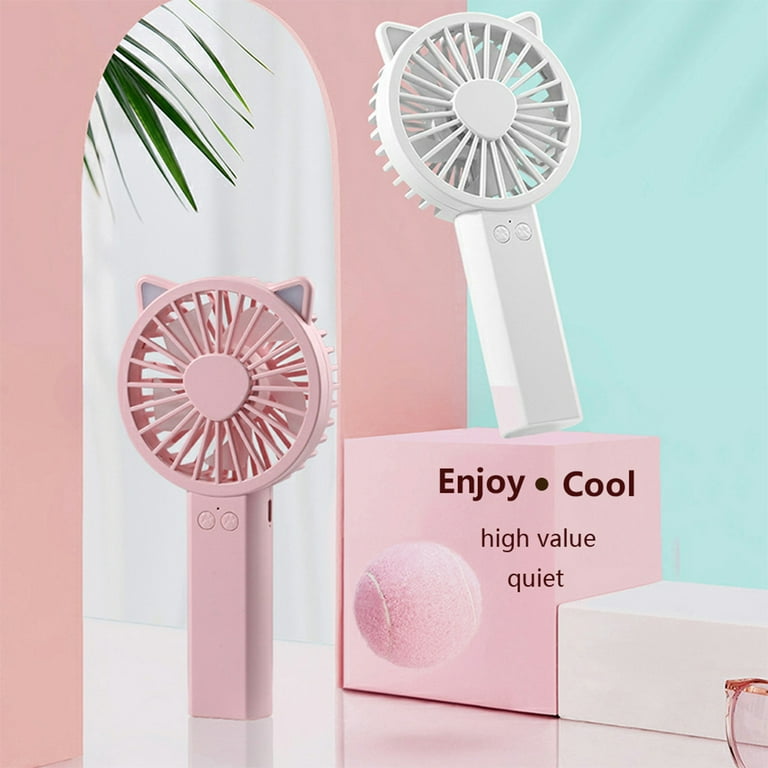 FANCY Handheld Fan 3 Mode Adjustable Rechargeable Electric Air Cooling with  Nigh Light Portable Outdoor Summer Ventilator Home White