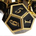 thumbnail image 4 of 7pcs Metal Dice Polyhedral Shiny Portable Long Lasting Zinc Alloy Dice Set for Table Game Board Game Gold Black, 4 of 4
