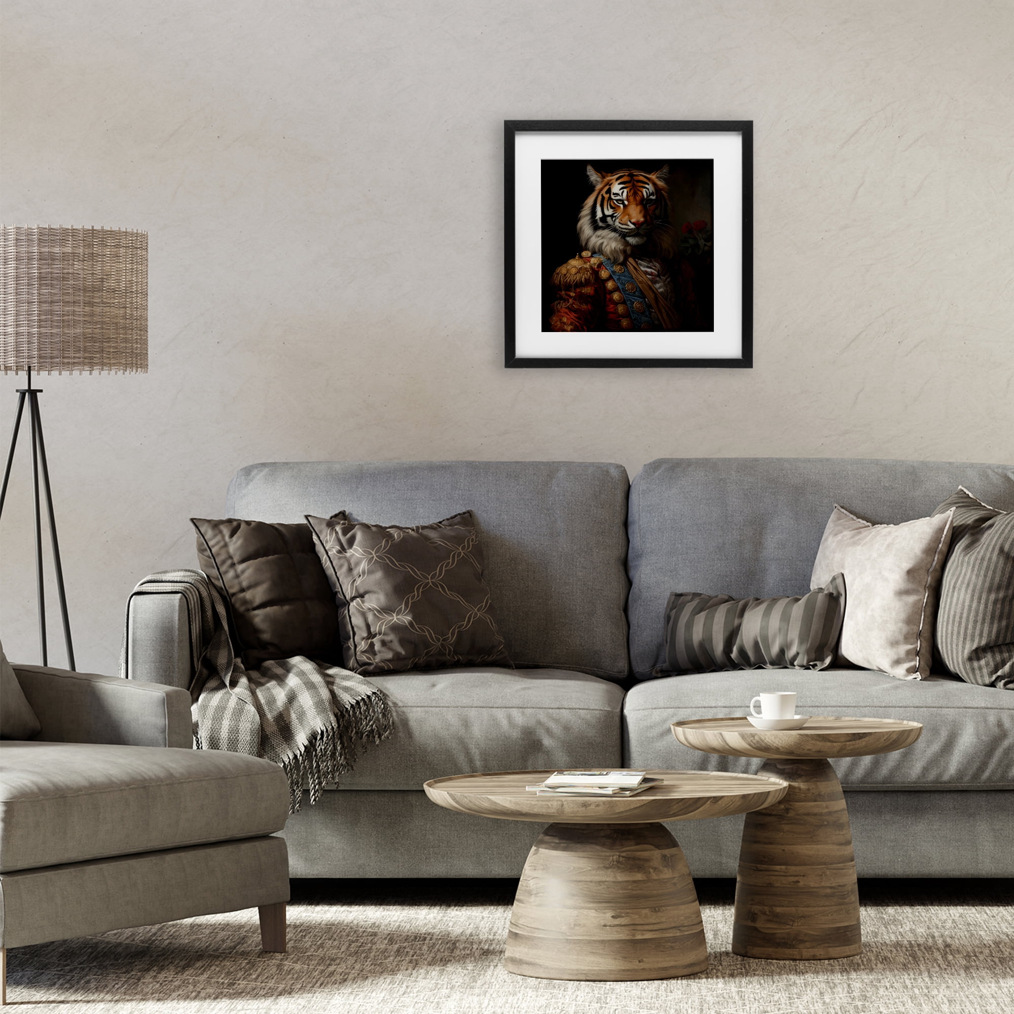 Stupell Industries Noble Tiger Transformation Black Framed Print Under Glass, design by Lazar Studio