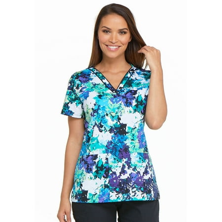 

Dickies EDS Medical Scrubs Top for Women V-Neck DK709 XS Take It Or Leaf It