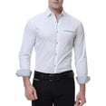 thumbnail image 6 of WARHORSEE Mens Dress Shirts Casual Button Down Shirt Long Sleeve Cotton Stretch Regular Fit, 6 of 14