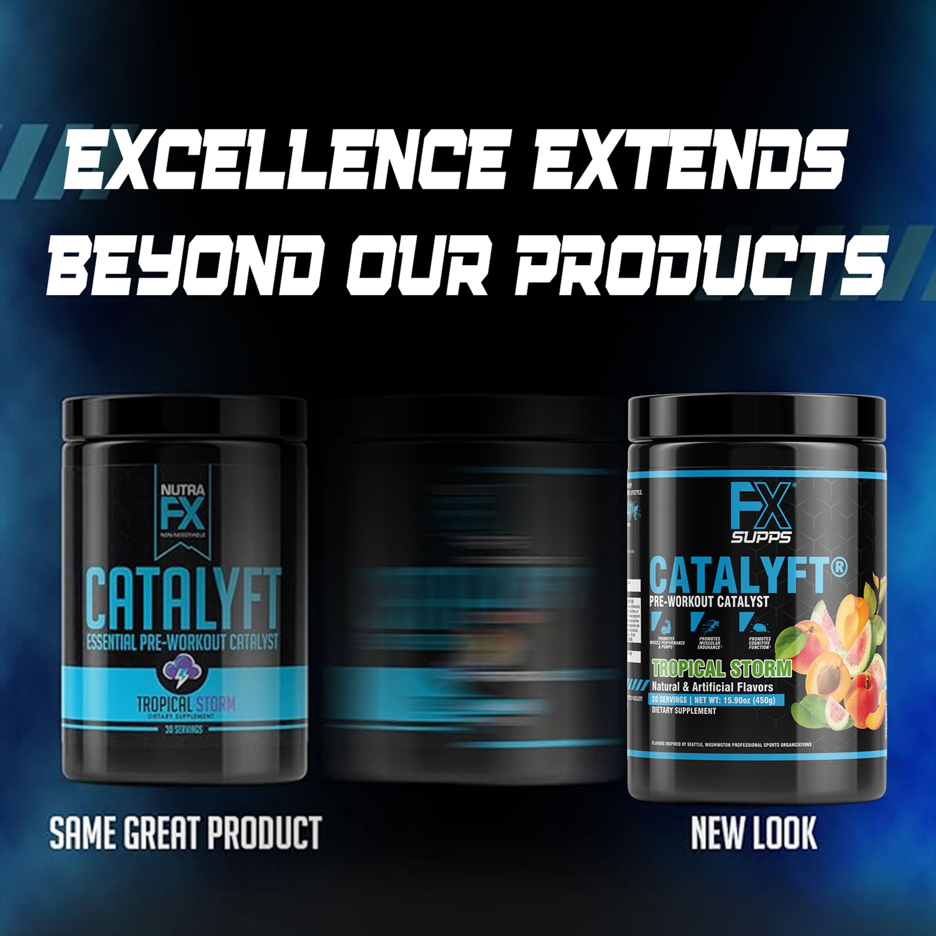 FX Supps Catalyft Pre Workout Powder, 20 Servings - Tropical Storm