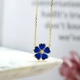 thumbnail image 4 of Gem Stone King 18K Yellow Gold Plated Silver Blue Created Sapphire and White Created Sapphire Pendant Necklace for Women (4.04 Cttw, Heart Shape 6MM, with 18 inch Chain), 4 of 4