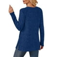 thumbnail image 3 of ZUKMRJPC Sweaters for Women Casual Solid Color Comfy Soft Long Sleeve Shirts Fall Fashion Loose Fit Crewneck Pullover Knit Tops, 3 of 5