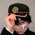 thumbnail image 5 of Sombrero de Hanako-kun negro atado al inodoro, boinas de Yugi Amane, insignia de cosplay, accesorios para gorra, 5 of 5