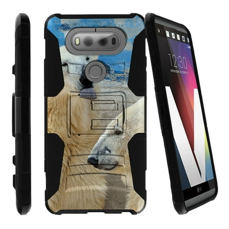 LG V20 Case | V20 Case Shell [Clip Armor]- Premium Defender Case Hard Shell Silicone Interior with Kickstand and Holster by Miniturtle® - Polar Bear