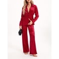 thumbnail image 2 of KelaJuan Women's 2 Piece Lounge Set Pajama Set Long Sleeve Button Tops Solid Color Pants Sleepwear Sets, 2 of 6