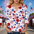 thumbnail image 6 of vigerkar 4th of July Shirts for Women Henley V Neck Button 3/4 Sleeve Tops Independence Day American Flag Patriotic T Shirts (Red, S), 6 of 8