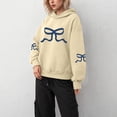 thumbnail image 5 of Xudanell Women Fashion Hoodies Sweatshirts Bow Print Oversized Hooded Sweatshirts Sports Top Work Clothes for Women Beige L, 5 of 5