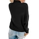 thumbnail image 3 of Suéter de cuello alto elegante para mujer, suéter de punto grueso informal de manga larga de gran tamaño, sudaderas de punto, 3 of 6