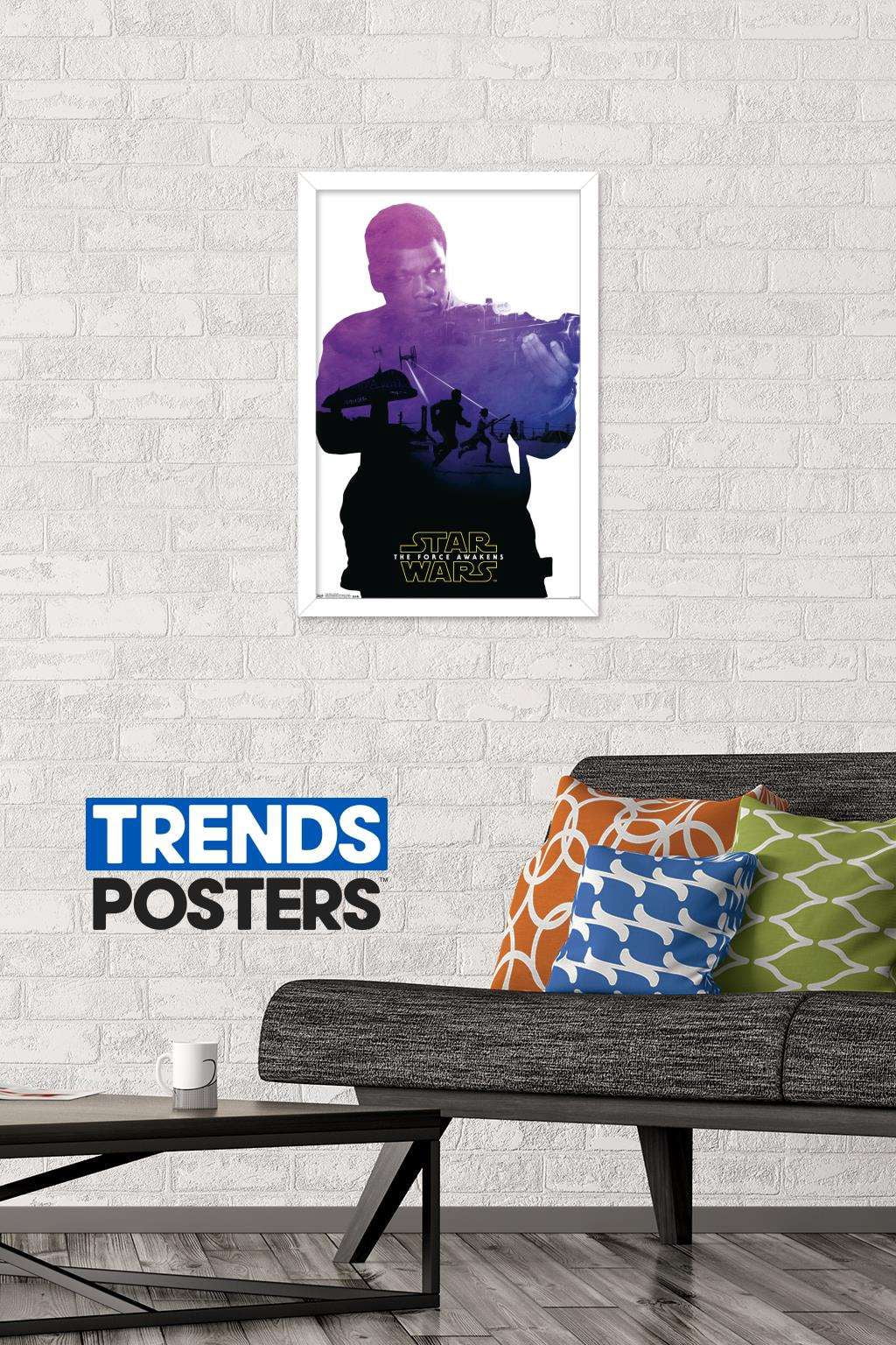 Star Wars: The Force Awakens - Finn Badge Wall Poster, 14.725" x 22.375", Framed