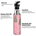thumbnail image 3 of Yayeee 20oz Insulated Water Bottle Double Wall Stainless Steel with Flip Straw Lid, Pink Gingerbread House, 3 of 7
