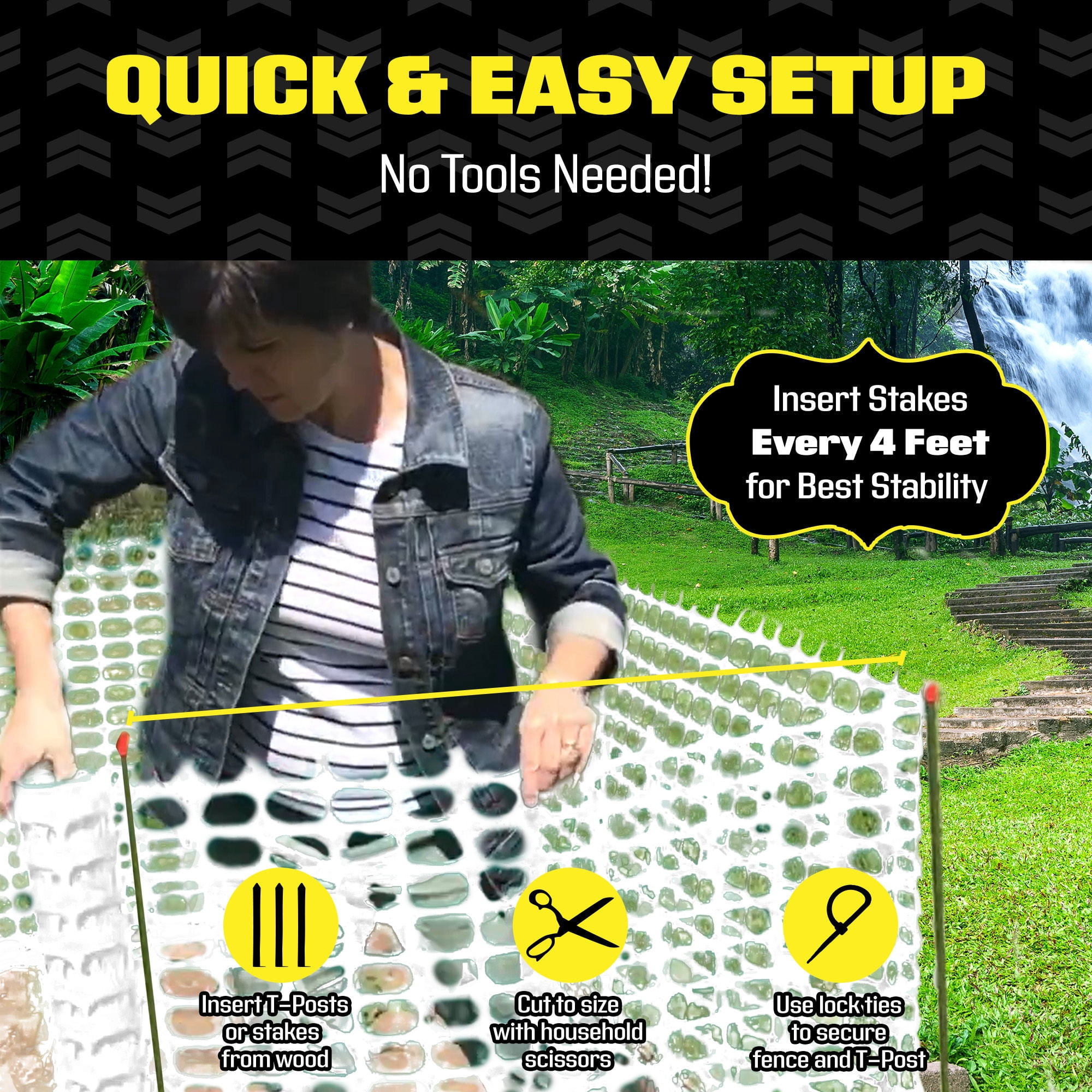 BOEN 4' x 100' Heavy-Duty White Plastic Mesh Snow Fence for Garden, Deer and Pets