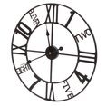 thumbnail image 4 of Reloj de pared Material de hierro Diseño único Estilo retro elegante Reloj colgante redondo negro Decoración, 4 of 14
