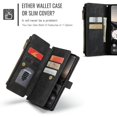 thumbnail image 3 of CaseMe Case for Google Pixel 11 Pro XL Wallet Case for Women Men, Fashion Durable PU Leather Magnetic Flip Lanyard Strap Wristlet 10-Card Holder Zipper Wallet Phone Case,Black, 3 of 8