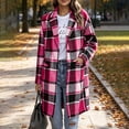 thumbnail image 5 of Tqcoqu Long Wool Blend Jacket for Women, Hooded Plaid Coat Oversized Button Down Shacket 2026 Fall Winter Casual Warm Trench Coats, 5 of 9
