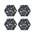 thumbnail image 2 of Balery 4 Pcs Colorful Spaceleather Coasters Set, Drink Table Cup Coasters For Living Room Kitchen Coffee Decor, 2 of 9