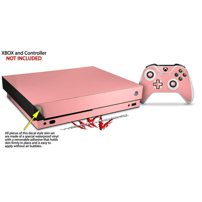 Skin Wrap for XBOX One X Console and Controller Solids Collection Pink