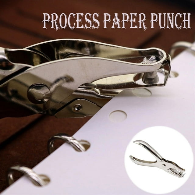 HaoXun Manual Handheld Paper Punch - Heavy Duty Metal Hole Puncher with 5-Sheet Capacity, Compact Portable Design for Office, School, Home Use | Less Mess, Durable Stationery Tool