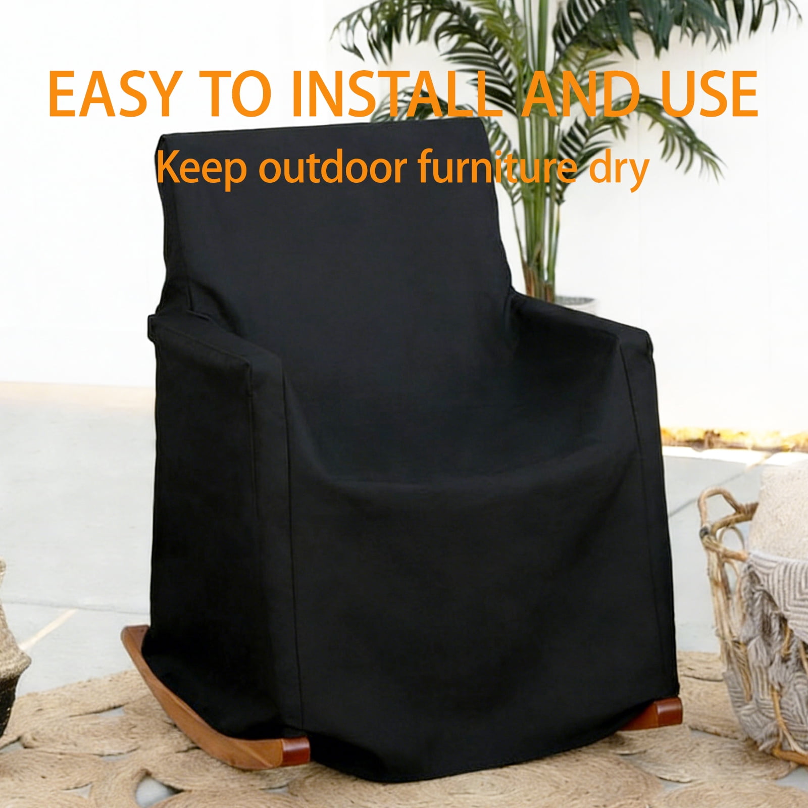 2 Pack Patio Chair Covers Waterproof UV Protection Oxford Outdoor Patio Furniture Covers All Weather Protection for Lawn Chairs Swivel Rocking Chairs Lounge Chair