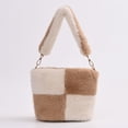 thumbnail image 1 of Bolsa De Tela Esponjosa Bolso borroso causal para mujer Correa desmontable de moda para otoño invierno (caqui), 1 of 6