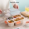 thumbnail image 7 of AYYUFE 1 Set 1100/1550ML Bento Box 3/4 Grids Good Sealing Buckle Closure Heat Resistance Fresh-Keeping Microwavable Lunch Container Office Supply, 7 of 7