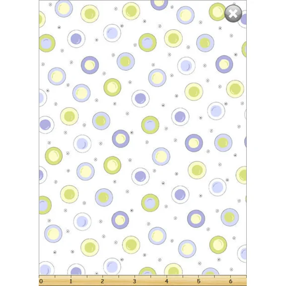 Susybee Purple Green Circle Dot 100% Cotton Fabric sold by the yard