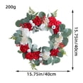 thumbnail image 3 of Corona Artificial para La Puerta Principal | Decoración Navideña de Primavera con Flores y Follaje | Adorno de Pared para Bodas, Banquetes y Fiestas | Decoración de Temporada para El Hogar y El Hotel, 3 of 7
