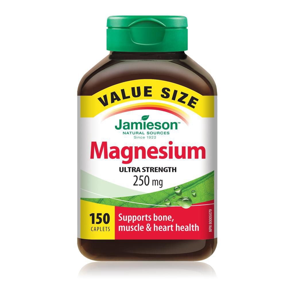 Jamieson Jamieson High Potency Magnesium 250 mg Caplets Value Size, 150 caplets