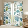 thumbnail image 2 of Erosebridal Ocean Coral Curtains for Living Room, Cute Starfish 30%-50% Blackout Curtains Set of 2 (38x45), Marine Plant Curtains Pack of 2, Bedroom Curtains Bedroom Decor, 2 of 6