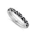 thumbnail image 1 of 925 Sterling Silver Oxidized Platinum Plated Ancient Sign Stackable Women Ring, 1 of 2