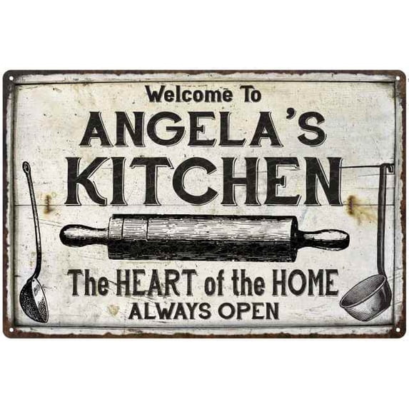 ANGELA'S Kitchen Farmhouse Sign Gift 8x12 Metal 108120033032