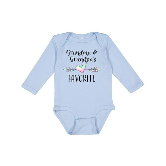Inktastic Grandma and Grandpas Favorite- Heart Grandchild Boys or Girls Long Sleeve Baby Bodysuit