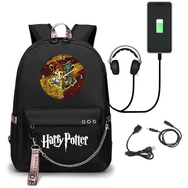 harry potter-Mochila De , Carga USB , Bolsa Escolar De Tela Oxford